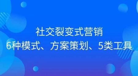 社交裂变式营销的6种模式、方案策划、5类工具