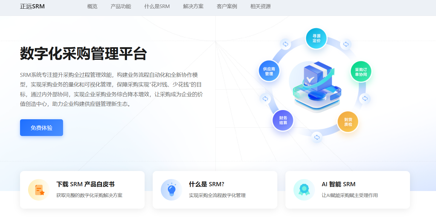 针对大型集团企业，排名前三的SRM解决方案是什么？
